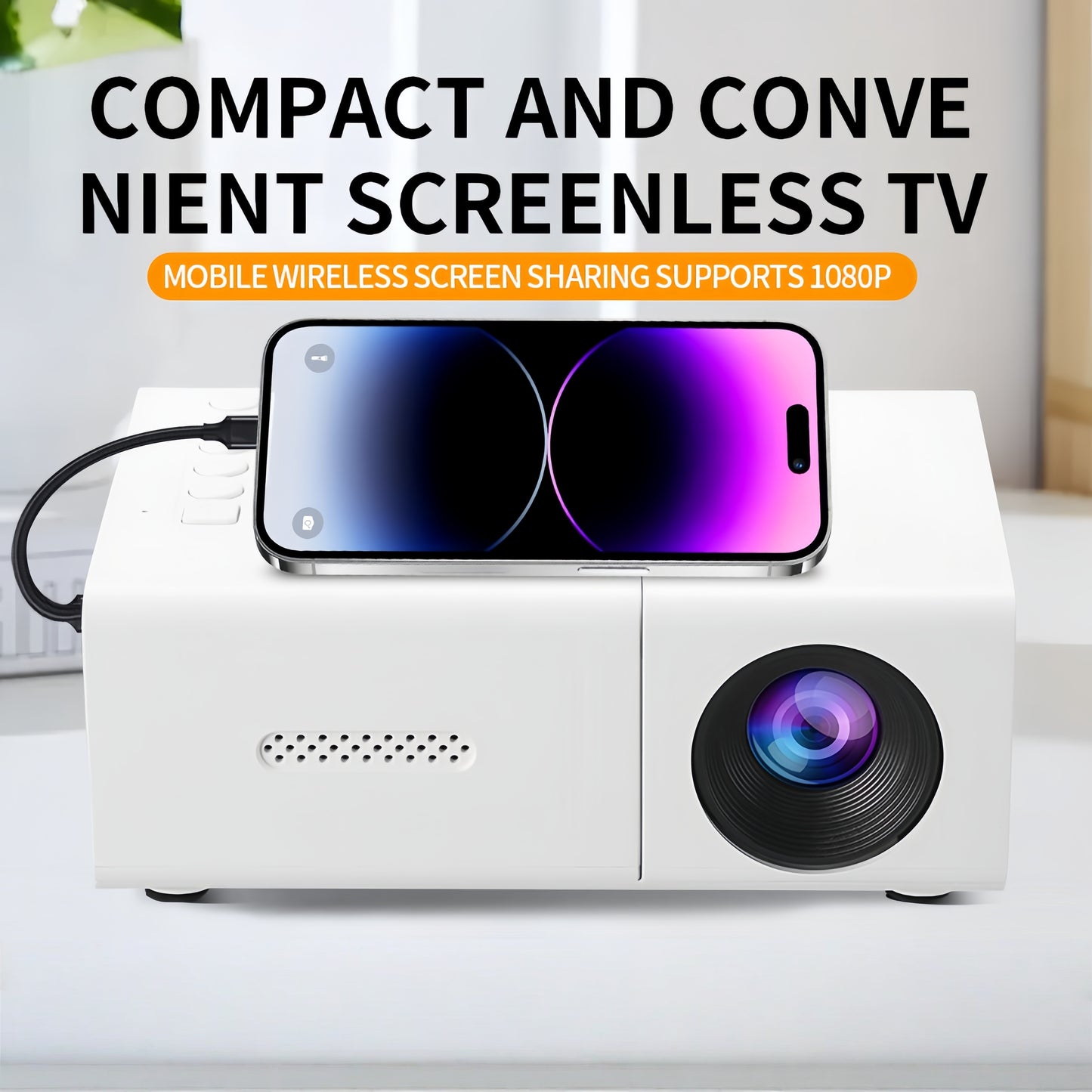 💥This Week's Special Price $171💥Mini Wireless 1080P Projector | Portable Screenless TV