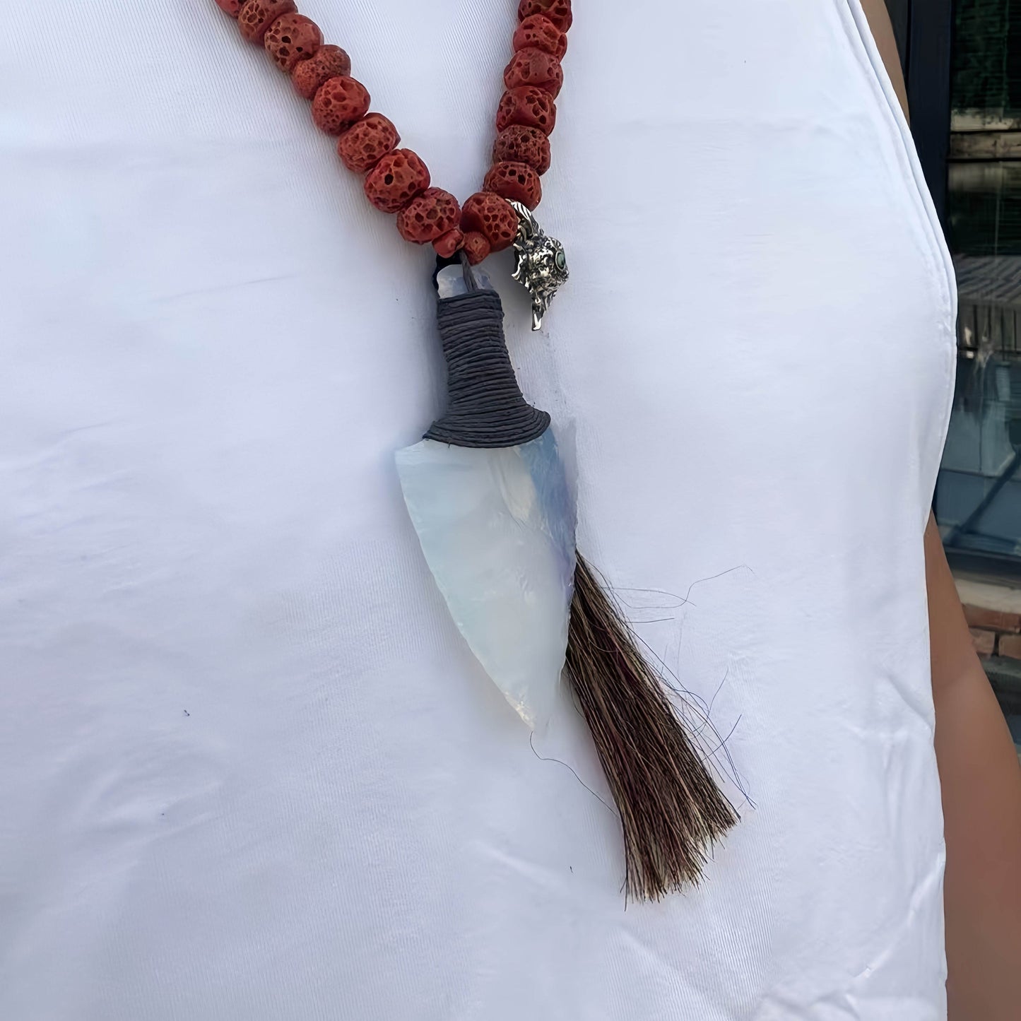 Hand-Knapped Obsidian Arrowhead Pendant Necklace- Grounding Stone Amulet - Voidstone Atelier